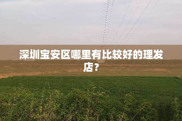 深圳宝安区哪里有比较好的理发店？