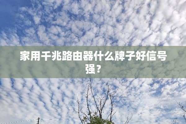 家用千兆路由器什么牌子好信号强？