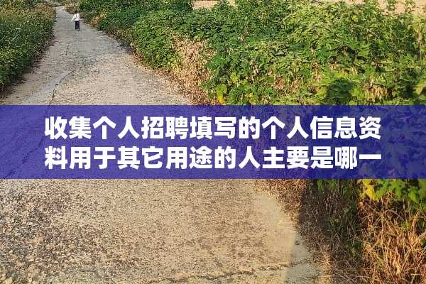 收集个人招聘填写的个人信息资料用于其它用途的人主要是哪一类人？