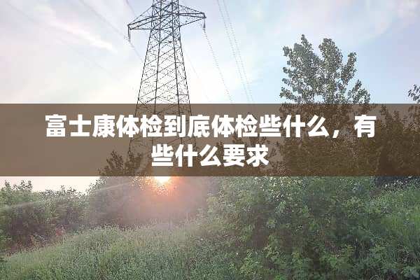 富士康体检到底体检些什么，有些什么要求
