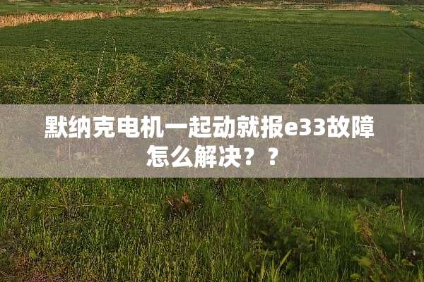 默纳克电机一起动就报e33故障 怎么解决？？