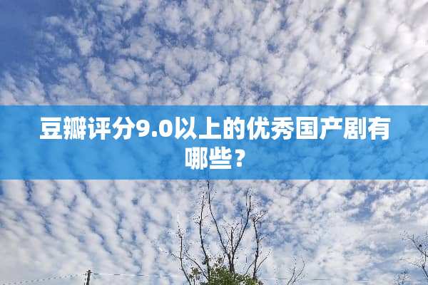 豆瓣评分9.0以上的优秀国产剧有哪些？