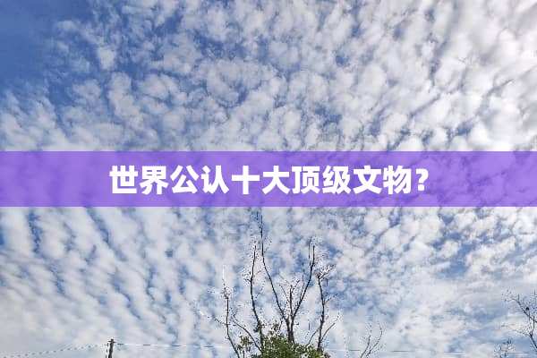 世界公认十大**文物？