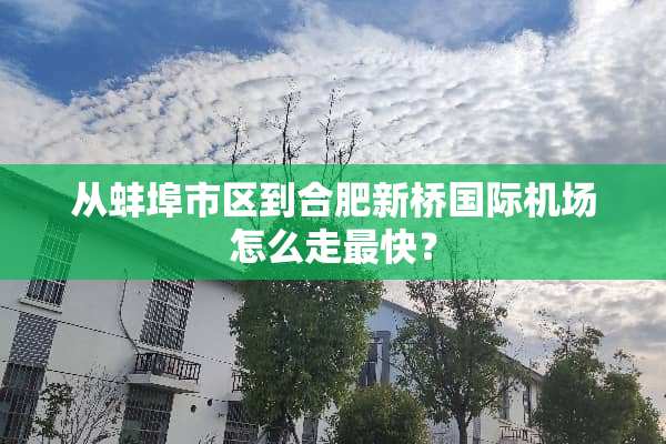 从蚌埠市区到合肥新桥国际机场怎么走最快？