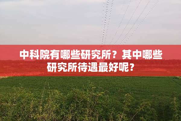 中科院有哪些研究所？其中哪些研究所待遇最好呢？