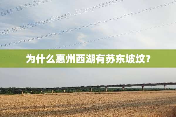 为什么惠州西湖有苏东坡坟？