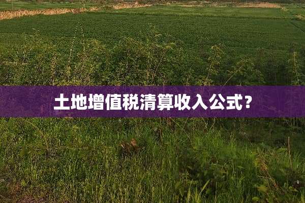 土地***清算收入公式？