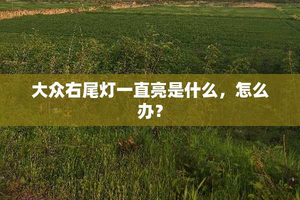 大众右尾灯一直亮是什么，怎么办？