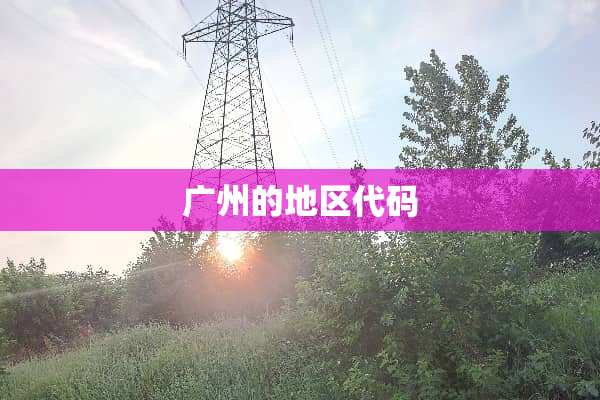 广州的地区代码