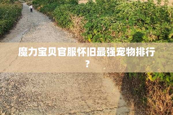 魔力宝贝官服**最强宠物排行？