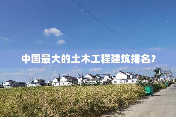 中国最大的土木工程建筑排名？