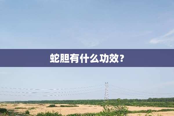 蛇胆有什么功效？