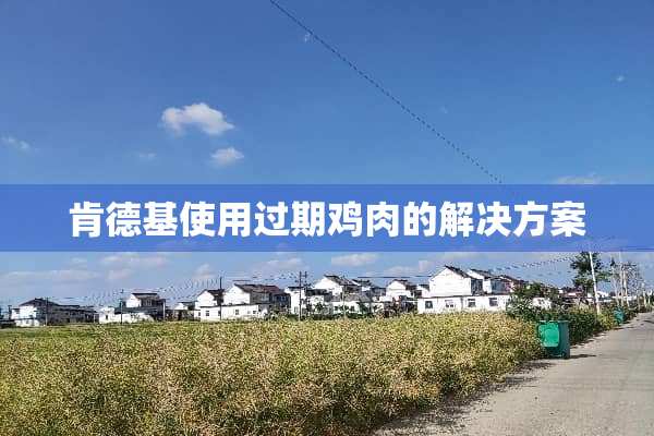肯德基使用过期鸡肉的解决方案
