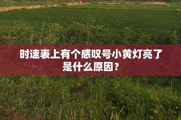 时速表上有个感叹号小黄灯亮了是什么原因？