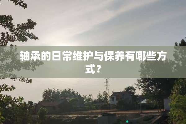 轴承的日常维护与保养有哪些方式？