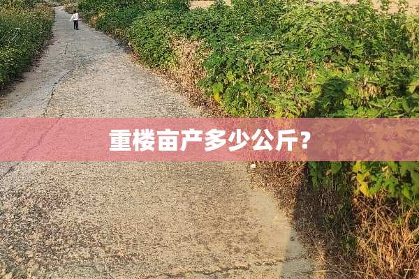 重楼亩产多少公斤？