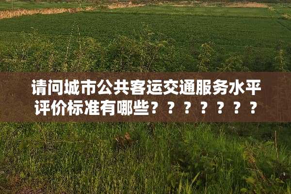 请问城市公共客运交通服务水平评价标准有哪些？？？？？？？
