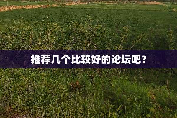推荐几个比较好的论坛吧？