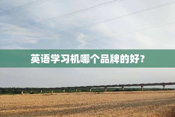 英语学习机哪个品牌的好？