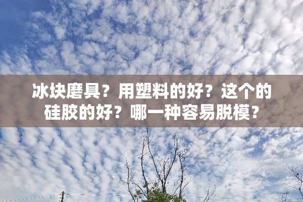冰块磨具？用塑料的好？这个的硅胶的好？哪一种容易脱模？