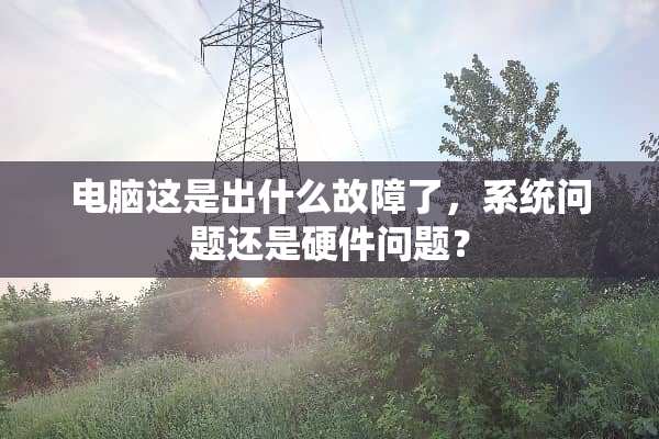 电脑这是出什么故障了，系统问题还是硬件问题？