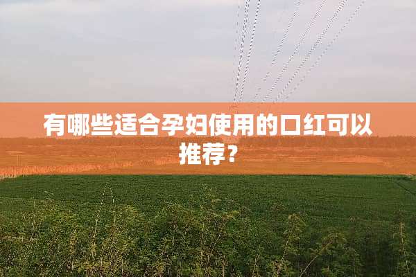 有哪些适合孕妇使用的口红可以推荐？