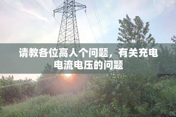 请教各位高人个问题，有关充电电流电压的问题
