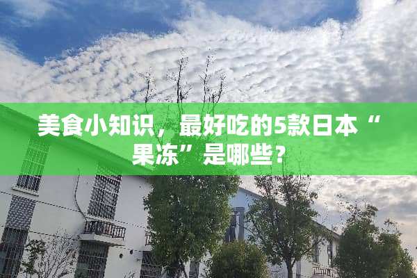 美食小知识，最好吃的5款日本“果冻”是哪些？