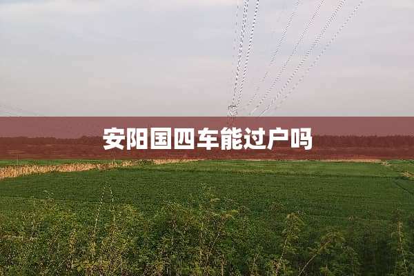 安阳国四车能过户吗