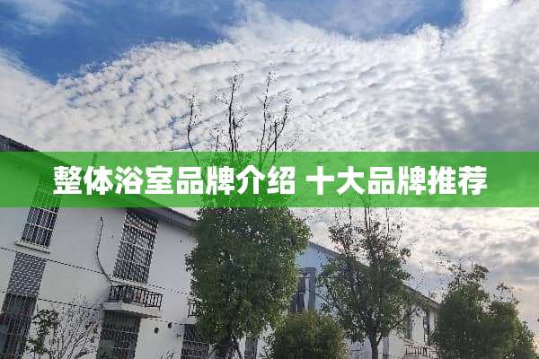 整体浴室品牌介绍 十大品牌推荐