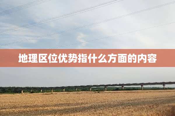 地理区位优势指什么方面的内容