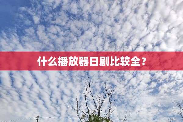 什么播放器日剧比较全？