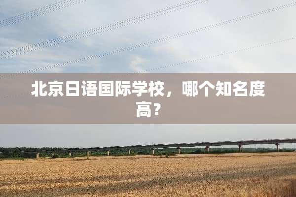 北京日语国际学校，哪个知名度高？