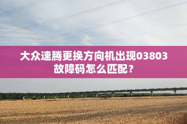 大众速腾更换方向机出现03803故障码怎么匹配？