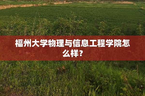 福州大学物理与信息工程学院怎么样？