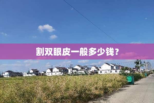 割双眼皮一般多少钱？