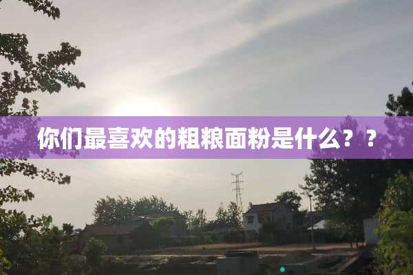 你们最喜欢的粗粮面粉是什么？？