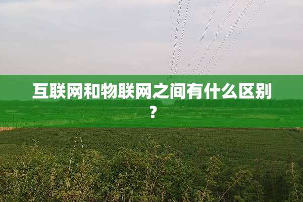 互联网和物联网之间有什么区别？
