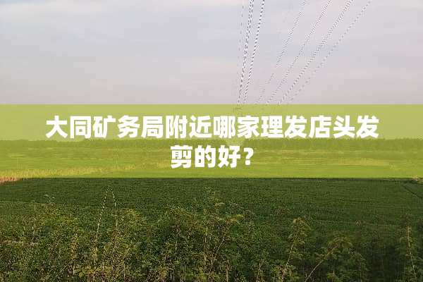 大同矿务局附近哪家理发店头发剪的好？