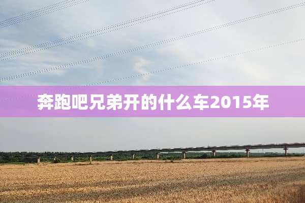 奔跑吧兄弟开的什么车2015年