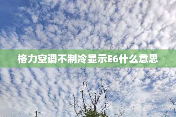 格力空调不制冷显示E6什么意思