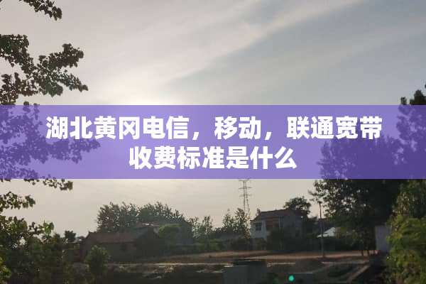 湖北黄冈电信，移动，联通宽带收费标准是什么