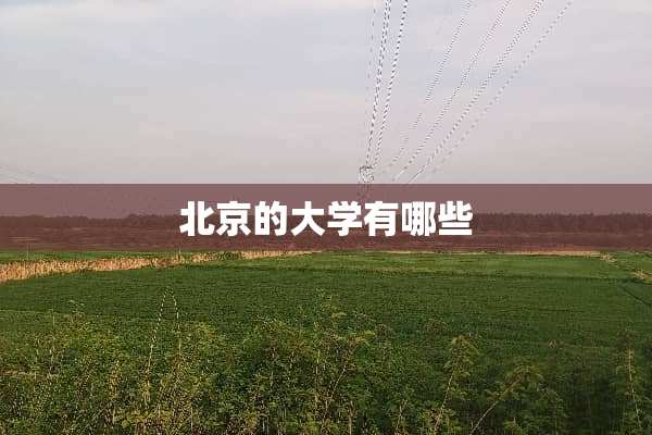 北京的大学有哪些