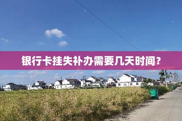 ***挂失补办需要几天时间？