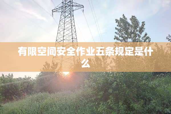 有限空间安全作业五条规定是什么