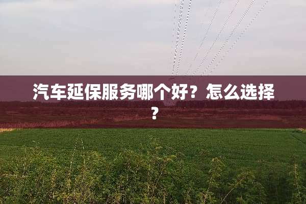 汽车延保服务哪个好？怎么选择？