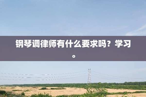 钢琴调律师有什么要求吗？学习。