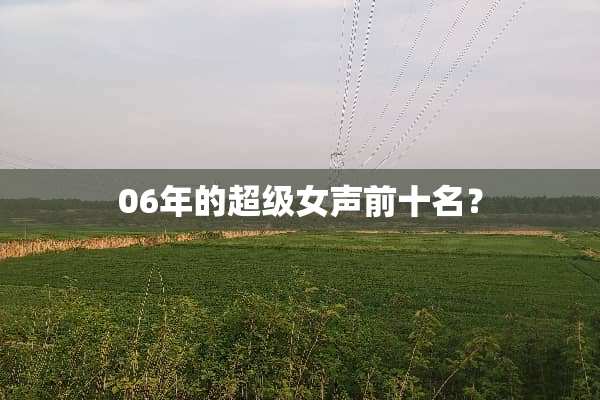 06年的超级女声前十名？