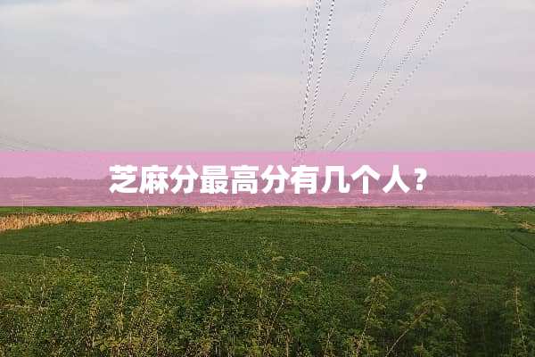 芝麻分最高分有几个人？