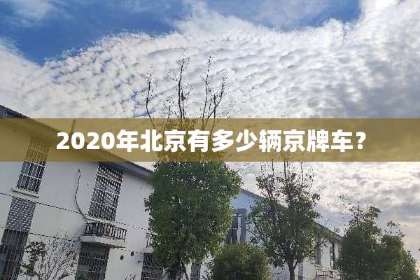 2020年北京有多少辆京牌车？